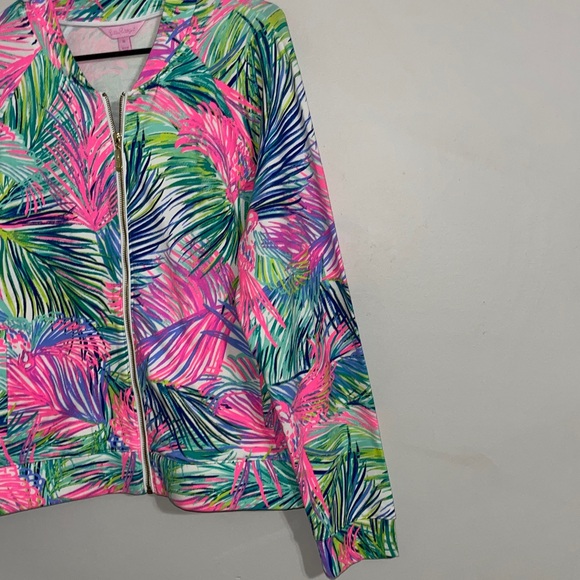 Lilly Pulitzer UPF 50+ Joleen Bomber zip-up jacket in the Scarlet Macaw print XL - Picture 3 of 8
